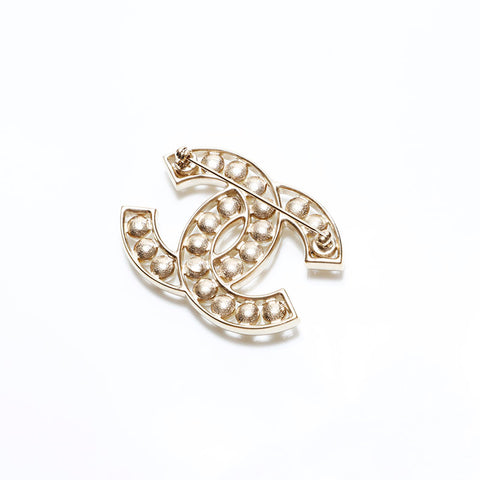 CHANEL B19V COCO Mark Pearl 2019 Brooch gold WS22577