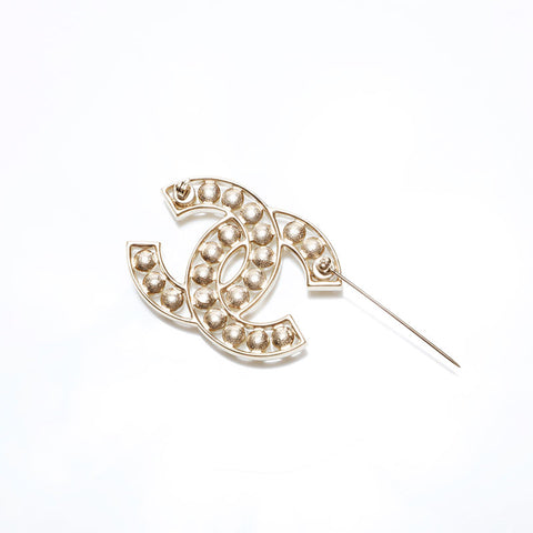 CHANEL B19V COCO Mark Pearl 2019 Brooch gold WS22577