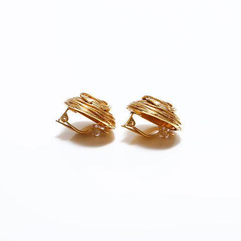 CHANEL 94A 1994 COCO Mark Round Earring gold WS22578