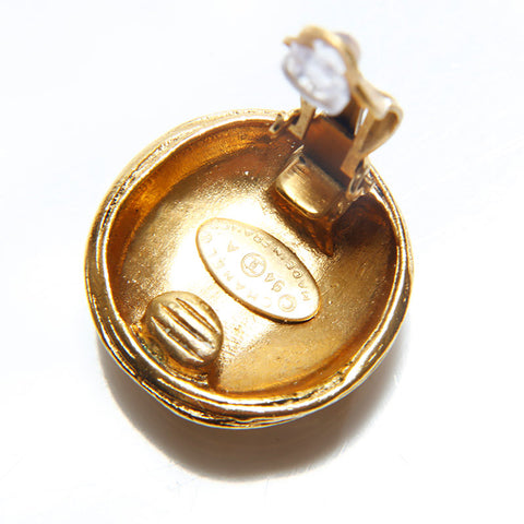 CHANEL 94A 1994 COCO Mark Round Earring gold WS22578