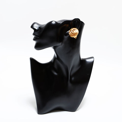 CHANEL 94A 1994 COCO Mark Round Earring gold WS22578
