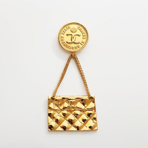 CHANEL COCO Mark Matrasse Brooch gold WS22581