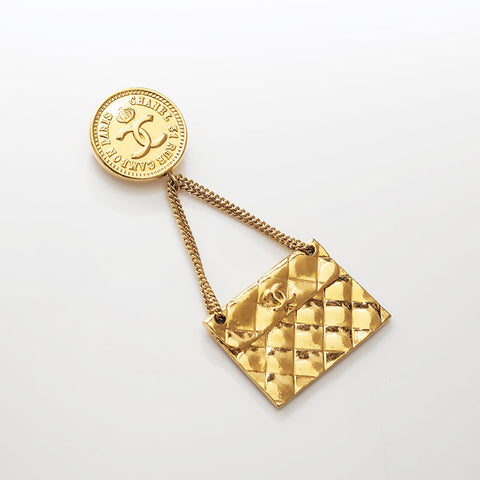 CHANEL COCO Mark Matrasse Brooch gold WS22581