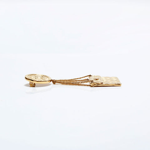 CHANEL COCO Mark Matrasse Brooch gold WS22581