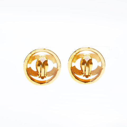 CHANEL 94P 1994 COCO Mark Large Round Earring gold WS22582