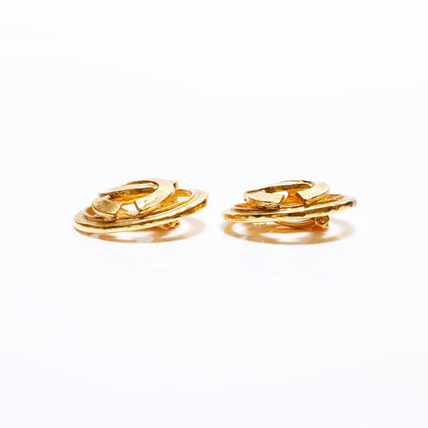 CHANEL 94P 1994 COCO Mark Large Round Earring gold WS22582