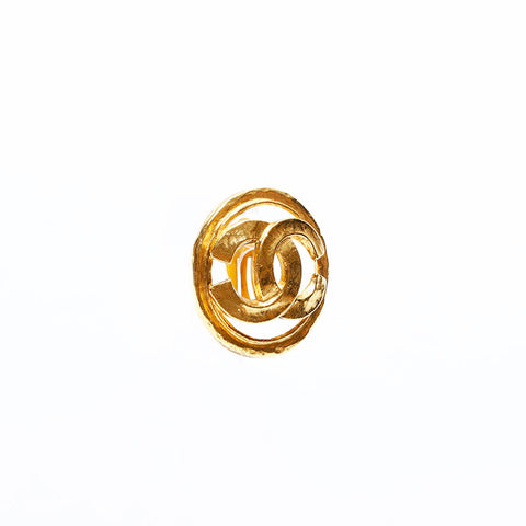 CHANEL 94P 1994 COCO Mark Large Round Earring gold WS22582