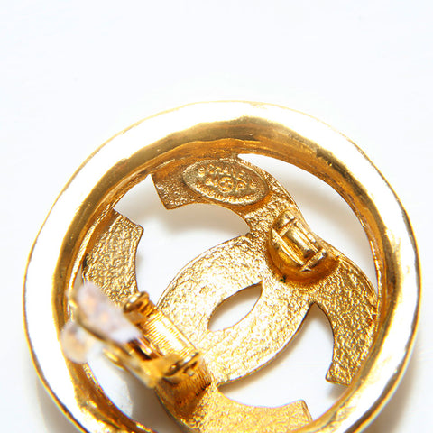 CHANEL 94P 1994 COCO Mark Large Round Earring gold WS22582
