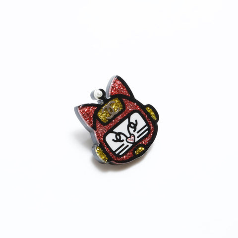 CHANEL 17S COCO Mark Pin 2017 Cat Robot Brooch black WS22583