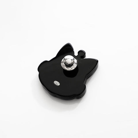 CHANEL 17S COCO Mark Pin 2017 Cat Robot Brooch black WS22583