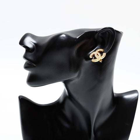 CHANEL COCO Mark rhinestone Earring gold WS22584