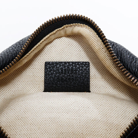 GUCCI Printed Leather Logo Shoulder Bag black WS22590