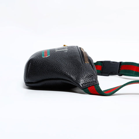 グッチ GUCCI プリント レザー ロゴ ショルダーバッグ ブラック WS22590