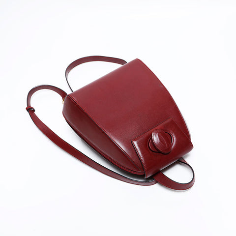 CARTIER Leather Must Do Backpack Â· Daypack Red WS22593