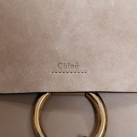 Chloe Faye Suede Leather Shoulder Bag beige WS22595