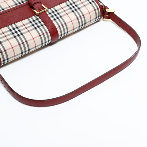 BURBERRY Nova check canvas Shoulder Bag beige WS22596