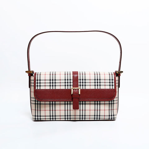 BURBERRY Nova check canvas Shoulder Bag beige WS22596