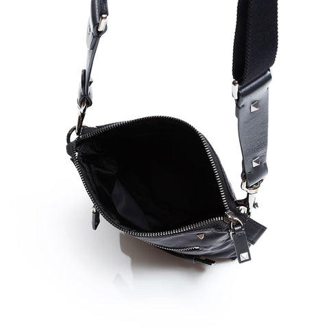 VALENTINO Studs Nylon Shoulder Bag black WS22597