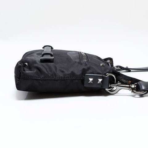 VALENTINO Studs Nylon Shoulder Bag black WS22597