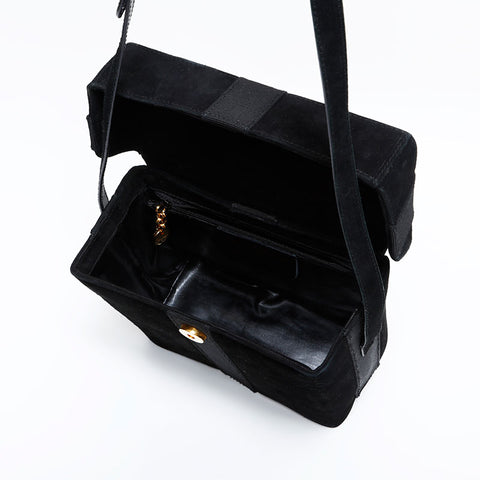 Salvatore Ferragamo Vara Suede Shoulder Bag black WS22598