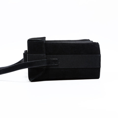 Salvatore Ferragamo Vara Suede Shoulder Bag black WS22598