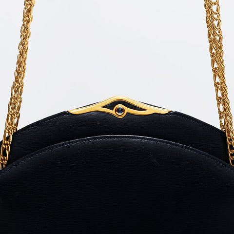 カルティエ CARTIER レザー ショルダーバッグ ブラック WS22599
