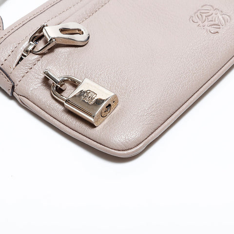 ロエベ LOEWE アナグラム レザー ミニ ショルダーバッグ グレー WS22600
