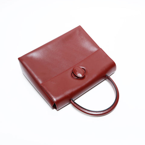 カルティエ CARTIER マスト ドゥ レザー ハンドバッグ レッド WS22602