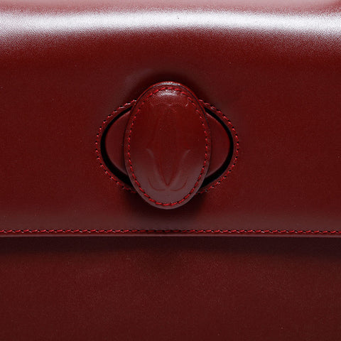 カルティエ CARTIER マスト ドゥ レザー ハンドバッグ レッド WS22602
