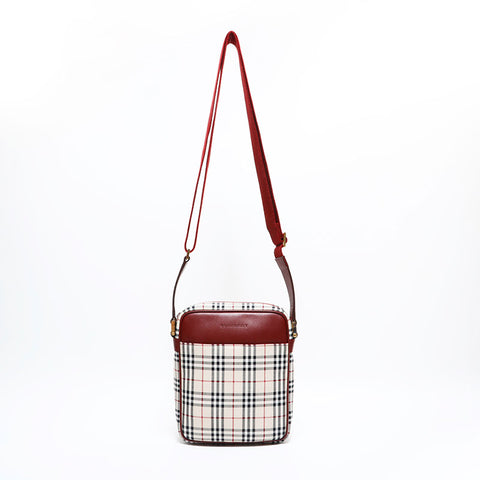 バーバリー BURBERRY キャンバス ノバチェック ショルダーバッグ ベージュ WS22603