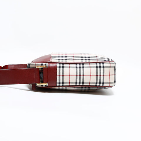 バーバリー BURBERRY キャンバス ノバチェック ショルダーバッグ ベージュ WS22603