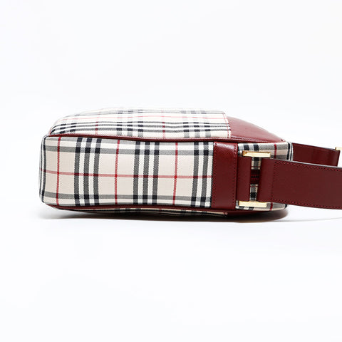 バーバリー BURBERRY キャンバス ノバチェック ショルダーバッグ ベージュ WS22603