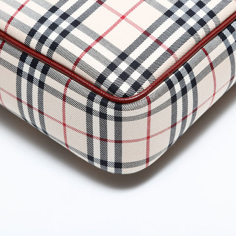バーバリー BURBERRY キャンバス ノバチェック ショルダーバッグ ベージュ WS22603