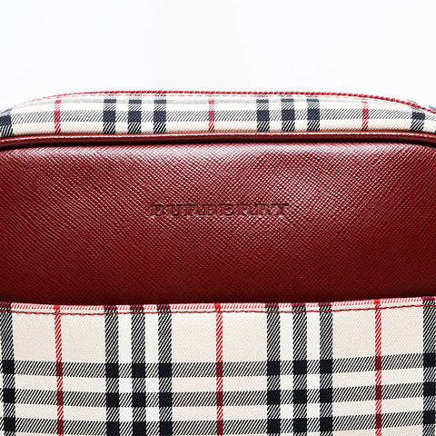 バーバリー BURBERRY キャンバス ノバチェック ショルダーバッグ ベージュ WS22603
