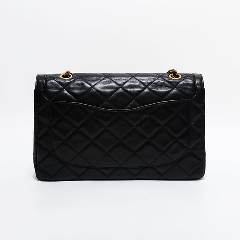 シャネル CHANEL ラムスキン パリ限定 マトラッセ チェーン ショルダーバッグ ブラック WS22604