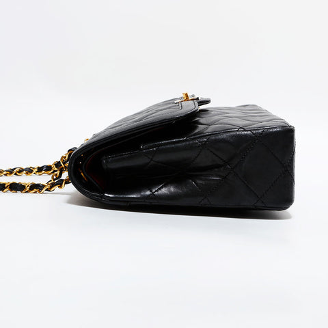 CHANEL Lambskin Paris Exclusive Matelasse Chain Shoulder Bag black WS22604