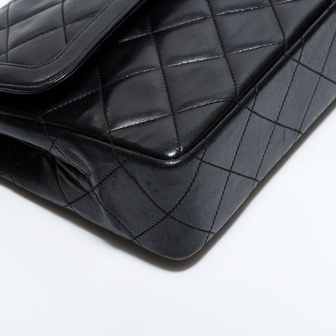 シャネル CHANEL ラムスキン パリ限定 マトラッセ チェーン ショルダーバッグ ブラック WS22604