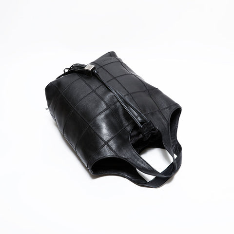 シャネル CHANEL 7番台 2002-2003 チョコバー タッセル ハンドバッグ ブラック WS22606