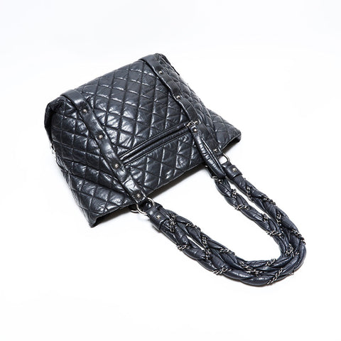 シャネル CHANEL 10番台 2005-2006 マテラッセ スタッズ チェーン ショルダーバッグ ブラック WS22607