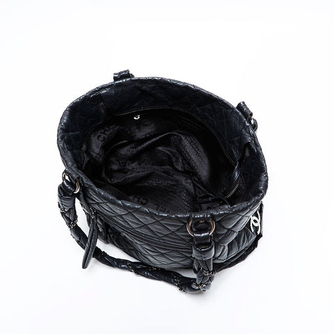 シャネル CHANEL 10番台 2005-2006 マテラッセ スタッズ チェーン ショルダーバッグ ブラック WS22607