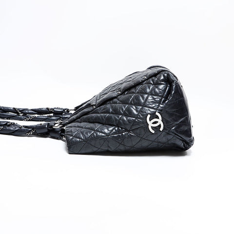 シャネル CHANEL 10番台 2005-2006 マテラッセ スタッズ チェーン ショルダーバッグ ブラック WS22607