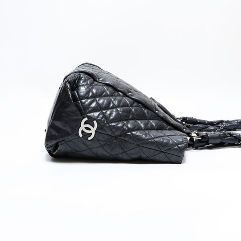 シャネル CHANEL 10番台 2005-2006 マテラッセ スタッズ チェーン ショルダーバッグ ブラック WS22607