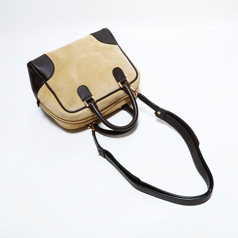 ロエベ LOEWE アマソナ 28 スエード ショルダーバッグ ベージュ WS22608