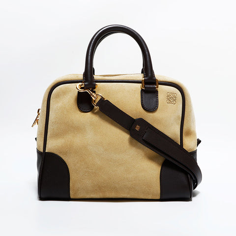 ロエベ LOEWE アマソナ 28 スエード ショルダーバッグ ベージュ WS22608