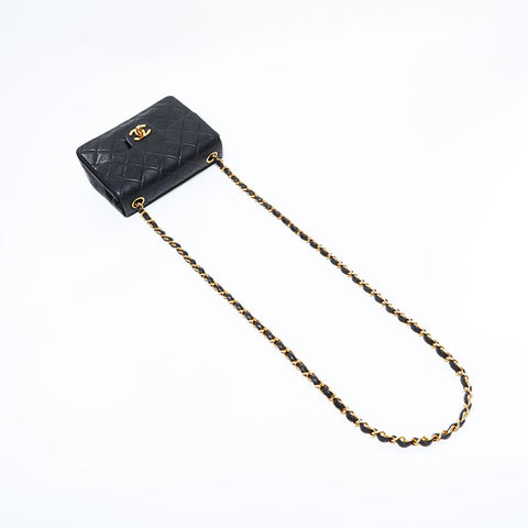 シャネル CHANEL 10番台 2005-2006 ラムスキン ミニ マトラッセ ショルダーバッグ ブラック WS22609