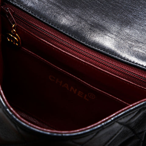 シャネル CHANEL 10番台 2005-2006 ラムスキン ミニ マトラッセ ショルダーバッグ ブラック WS22609