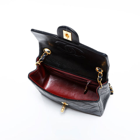 シャネル CHANEL 10番台 2005-2006 ラムスキン ミニ マトラッセ ショルダーバッグ ブラック WS22609