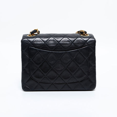 シャネル CHANEL 10番台 2005-2006 ラムスキン ミニ マトラッセ ショルダーバッグ ブラック WS22609