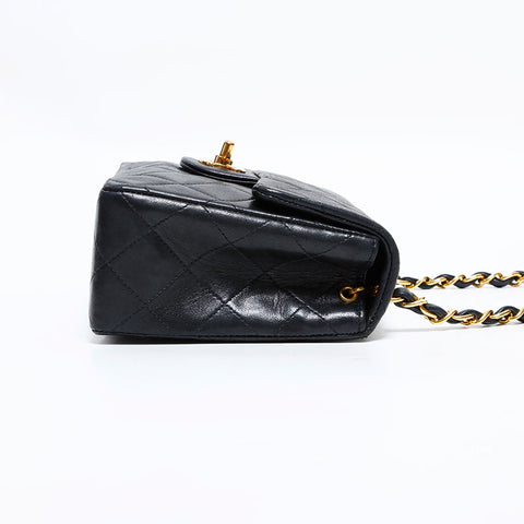 シャネル CHANEL 10番台 2005-2006 ラムスキン ミニ マトラッセ ショルダーバッグ ブラック WS22609