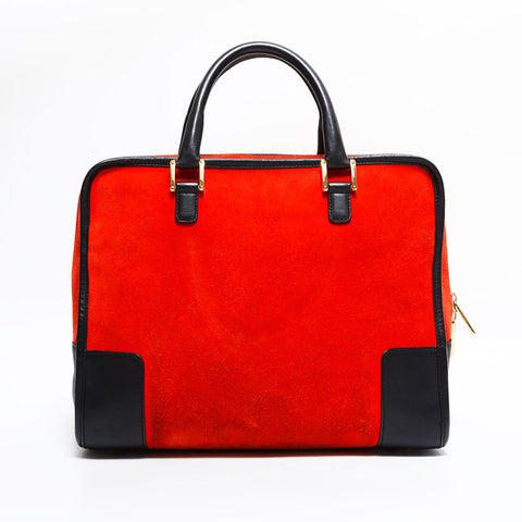 ロエベ LOEWE スエード アマソナ 32 スエード ハンドバッグ オレンジ WS22610